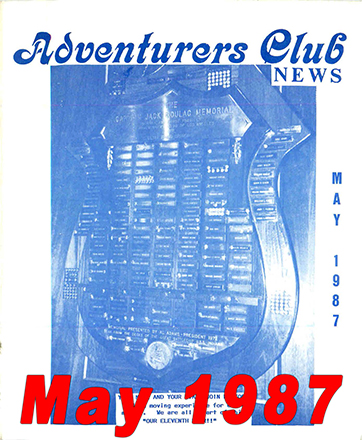 May 1987 Adventurers Club News Cover
